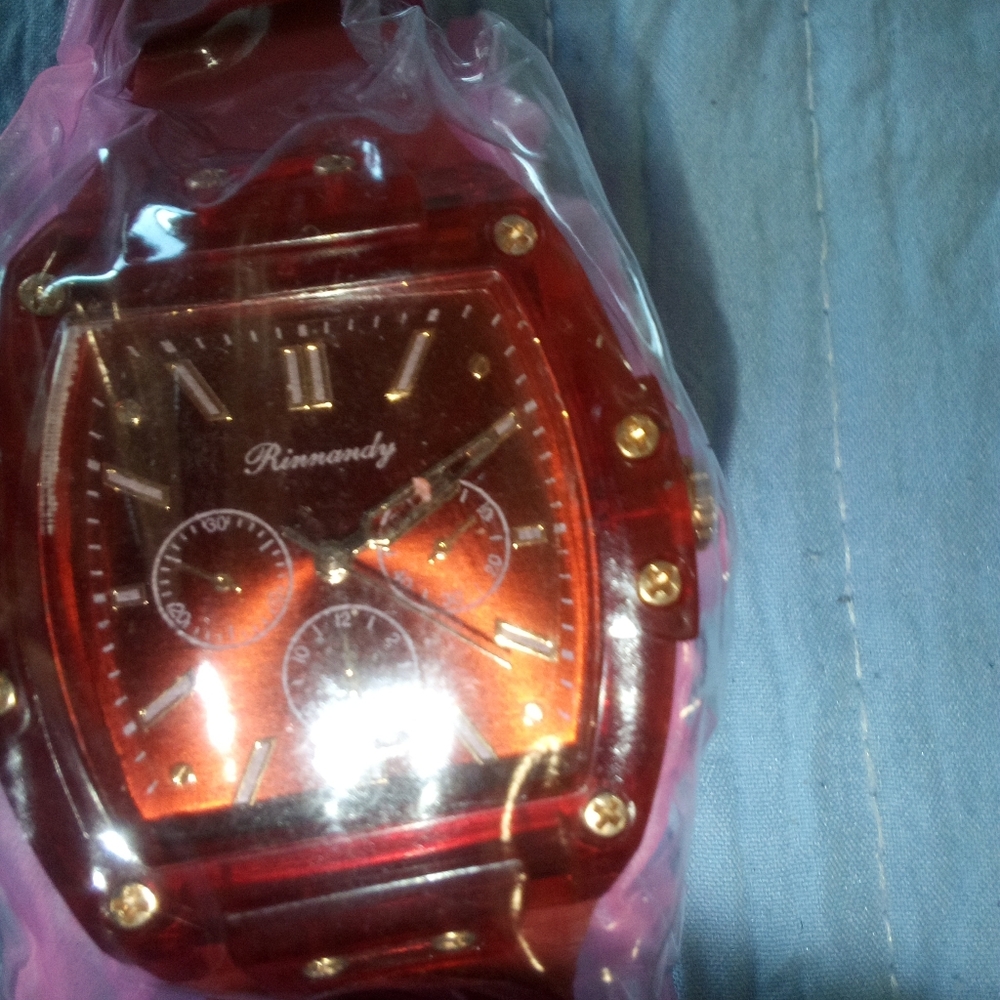 Rose Gold and red watch new nice gift
